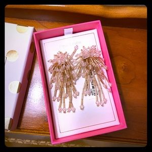 Darling Beaded earrings, pink and gold.